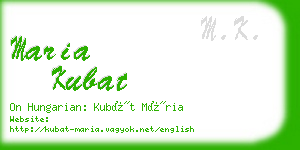 maria kubat business card